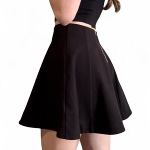 Black mini skater skirt